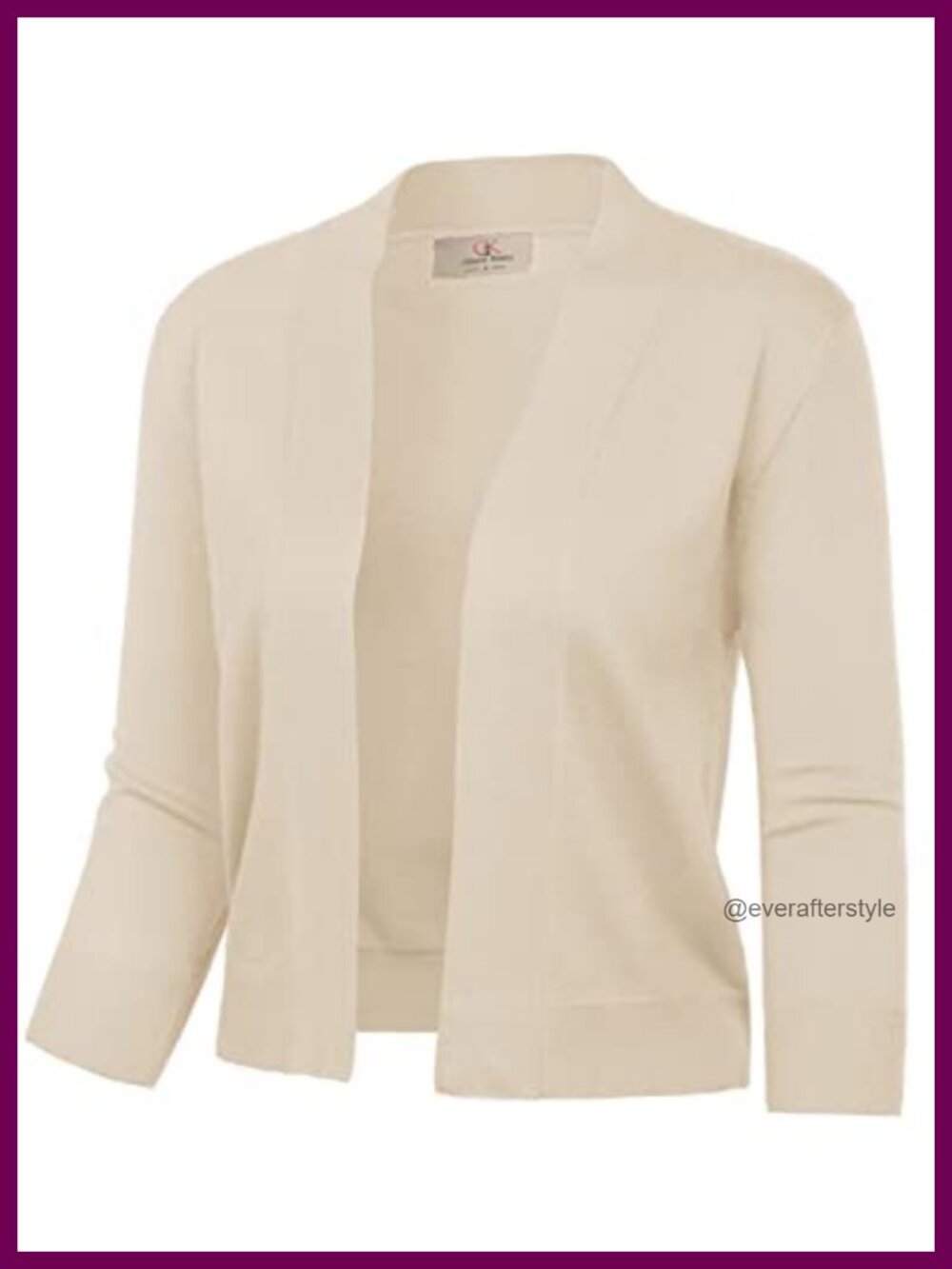 Women's Cropped Cardigan Sweater 3/4 Sleeve Open Front Bolero Shrug Knit